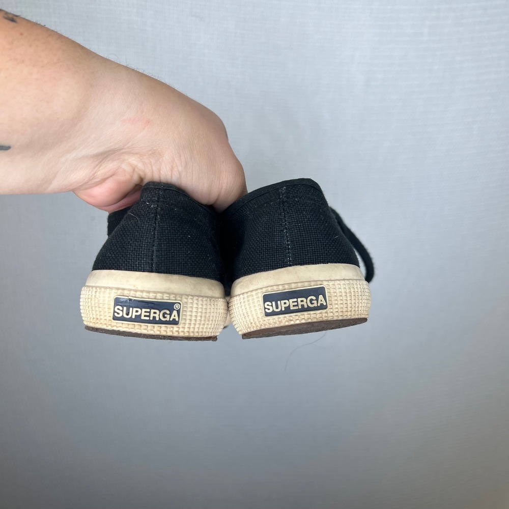 Superga 2750 Cotu Classic Black Canvas Low Top Sneakers Womens Size 38 EU 7.5 US - Picture 4 of 6